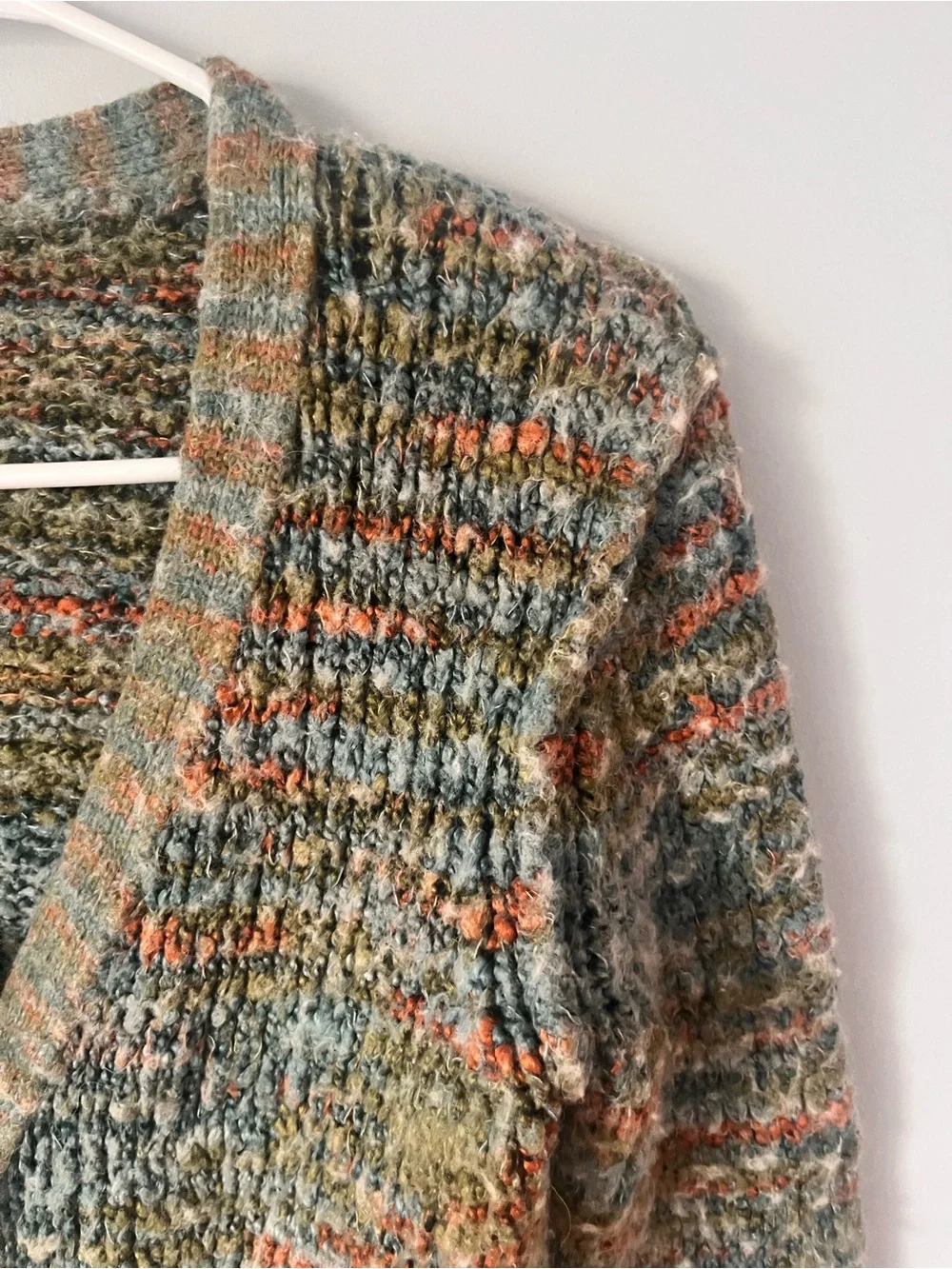 Free People Multicolor Knit Cardigan - Olive, Rust, Cream